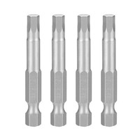 "4 StüCk 3/16\" Sae Sechskant-Bohrerbits 50 Mm LäNge Magnetbits Grau"