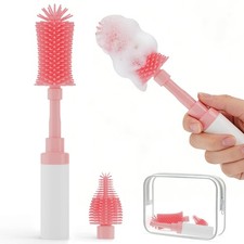 Baby Bottle Brush Kit Silicone Cleaning Brush  Foam Dispenser for Nipples