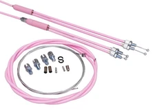 Upper & lower gyro cables w/ front cable for old school BMX - PASTEL PINK