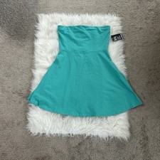 Express NWT Strapless Dress Sz L Color Aqua Very Soft Y2K