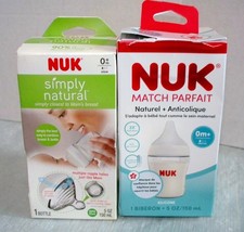 NUK Simply Natural Baby Bottle Anti-Colic x 2 5 oz. Bottles New in Packages 0M