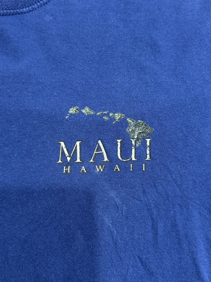 Maui T-Shirt Fruit Of The Loom Men's Size Large Blue Short Sleeve Island Life - Image 2 of 4