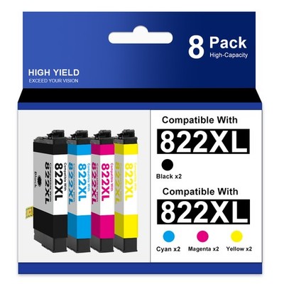 822XL T822XL Ink Cartridge For Epson WorkForce Pro WF-4833 WF-4834 WF-4830 Lot