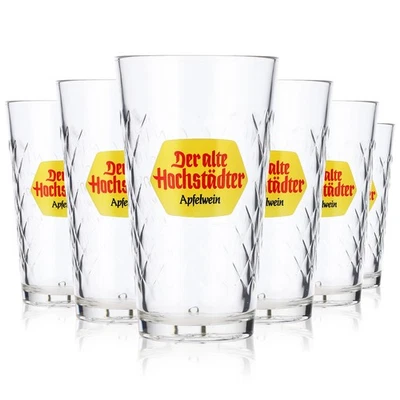 6x Der alte Hochstädter Apfelwein Weinglas Gläser 0,25l Becher Rastal