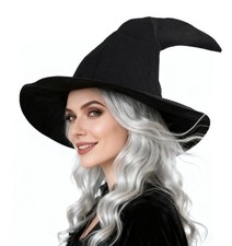 UQJE Black Wizard Hat for Adults Halloween Witch One Size, Black-1