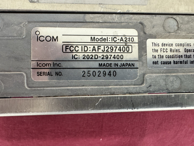Icom IC A210 14 VDC VHF Comm Radio for sale online | eBay