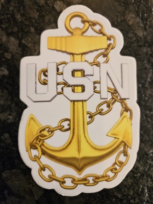 2.5 x 4 inch USN Chief Petty Officer Sticker Fouled Anchor US Navy CPO