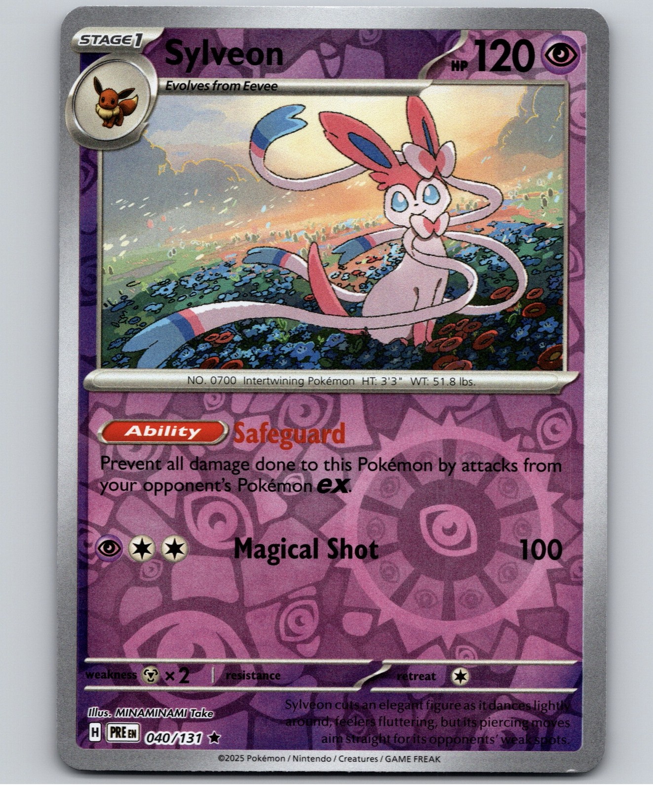 Sylveon - PRE SV: Prismatic Evolutions #040/131 Rare Reverse Holo NM