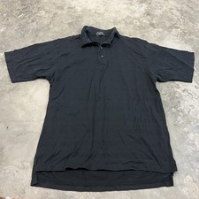 Vintage Burberrys Men's Design Embroidered Polo Shirt Large Black USA 80s 90s