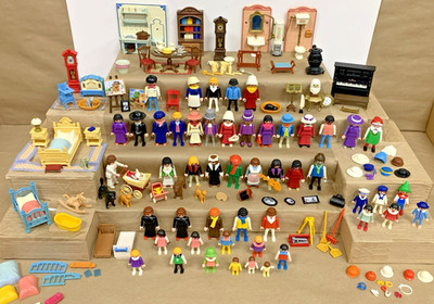 Vintage Retired Lot Playmobil Victorian Mansion Furniture People Accessories