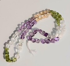 Amethyst, Quartz, Peridot, and Citrine 6mm Hand Cut Coin Shaped BEADS BS026
