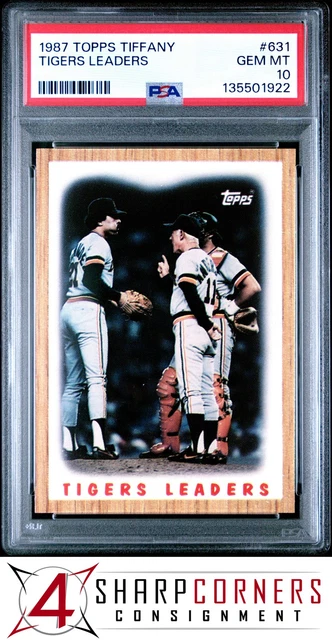1987 TOPPS TIFFANY #631 TIGERS LEADERS SPARKY ANDERSON POP 1 PSA 10