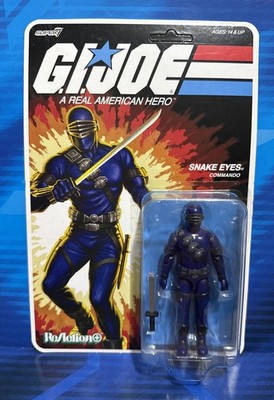 SUPER 7 GI JOE REACTION+ SNAKE EYES CARTOON COLORS O-RING EXCLUSIVE