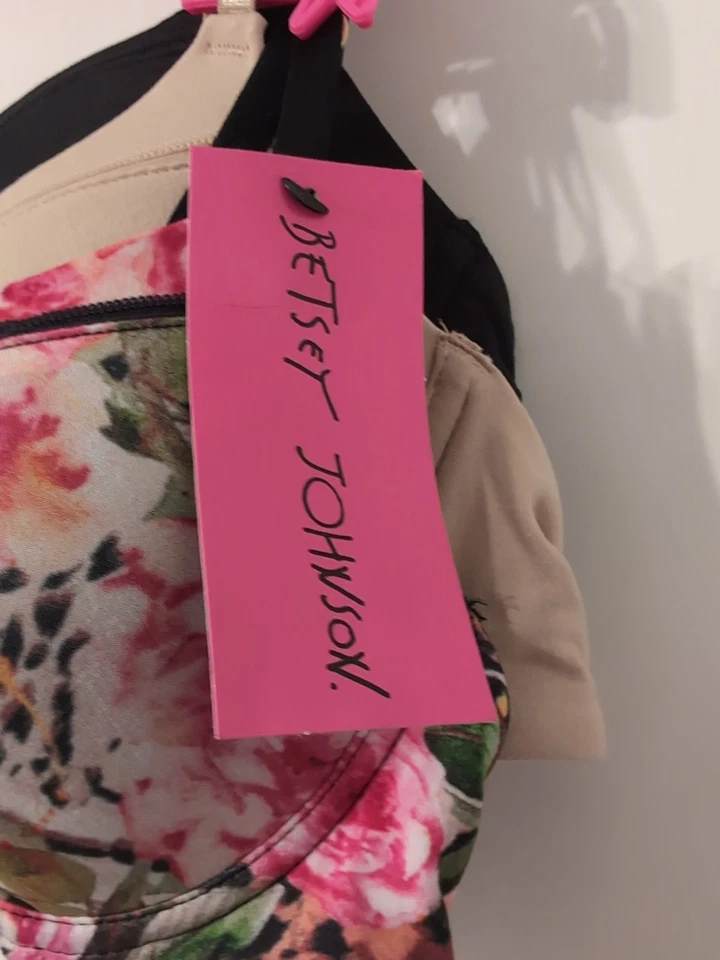 Betsey Johnson Mujer Camiseta Sujetador Paquete de 3 36B Floral Leopardo, Beige y Negro Nuevo con Etiquetas Foto 3 de 4