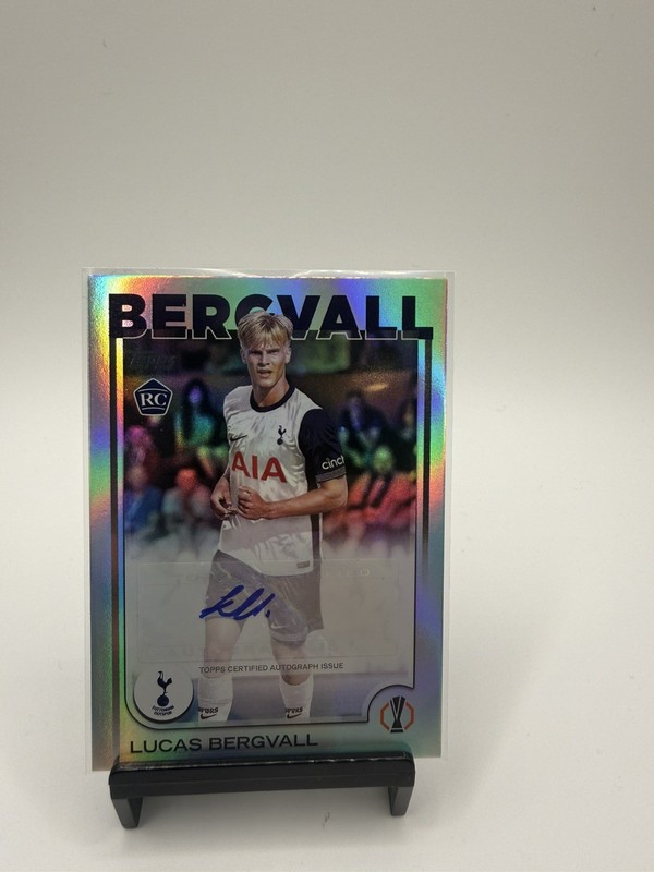 Lucas Bergvall Topps UEFA Club 2024-25 Tottenham Hotspur RC Auto #A-LB