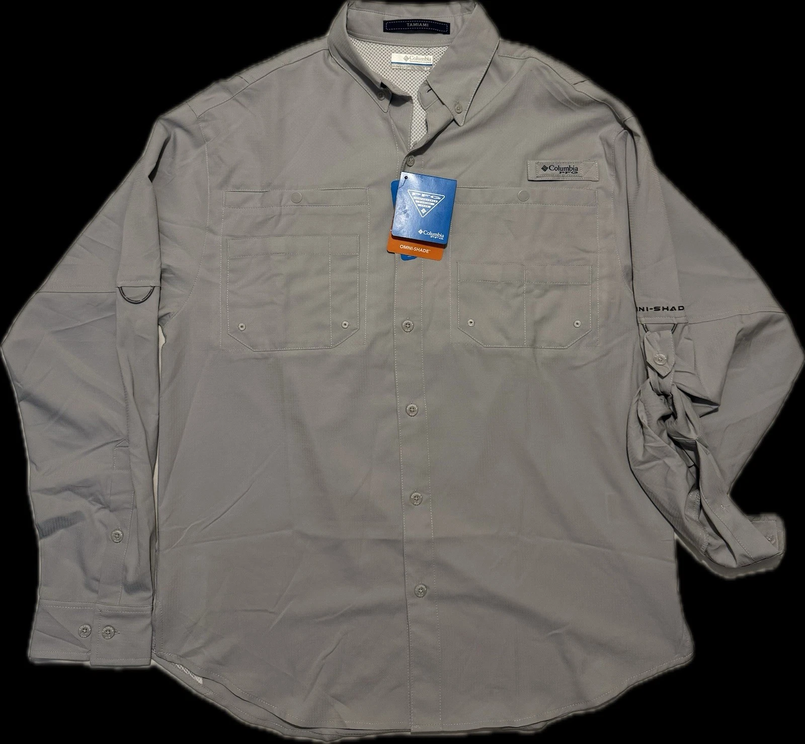 Columbia Men’s PFG Tamiami II Long Sleeve Gray Button Down Shirt Sz XXL NWT
