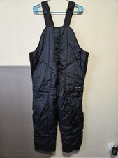 RefrigiWear Bib Overalls Mens Navy/Black Insulated Cold Weather Work Pants -Sz L