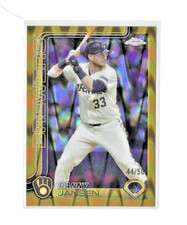 2025 Topps Chrome Baseball Danny Jansen Gold Ray Wave Refractor/#D50/Brewers