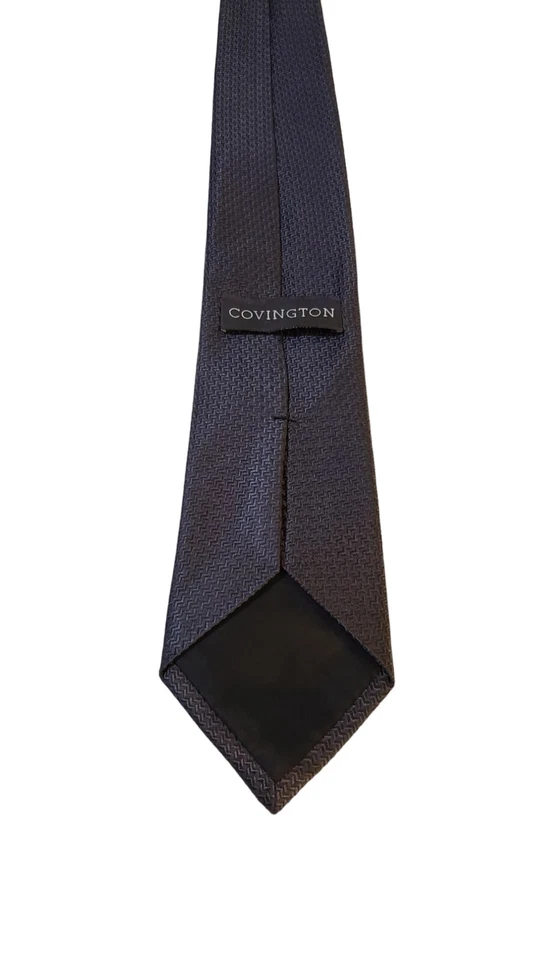 Corbata Covington Abstracta Gris Negra 100% Seda Hombre Usada en Excelente Condición Iglesia de Negocios Foto 4 de 4