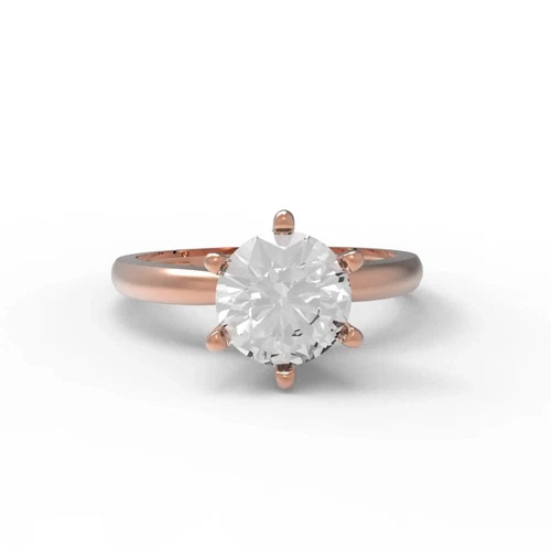 Anillo nupcial aniversario compromiso boda corte redondo 0,8 quilates oro macizo rosa de 14 k - Vídeo 1 de 1