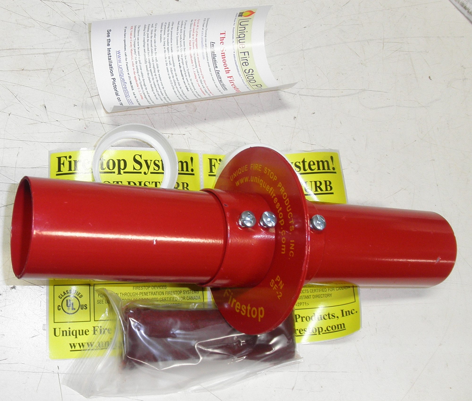 SP-2 Smooth Firestop 2-Inch Unique Fire Stop SF-2 Horizontal Penetrator ...