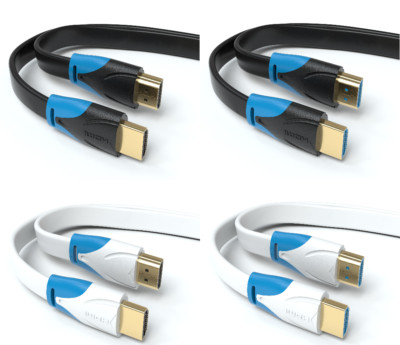 HDMI Kabel Flach 2.0 1.4 Highspeed 4K Ultra HD 2160P 1080P 3D ARC CEC Flachkabel