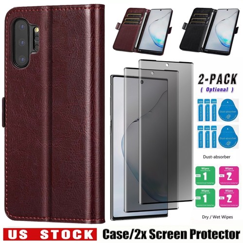 For Samsung Galaxy Note10/Note10+ Case Leather Cover / Privacy Screen Protector - $10.99