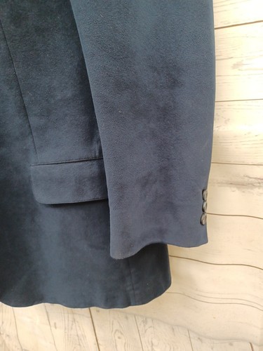 Vtg Doncaster Druckers Blazer Jacket Navyblue Suede 2 Button Mens 46R Union Made - Picture 5 of 12
