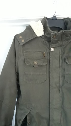 Wenven Kids Army Green/Beige Sherpa Lined Full Zip Removable Hood Parka M 10/12 - Picture 15 of 18