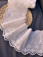 Eyelet Cotton Lace Trim 7 Inches Wide With He...