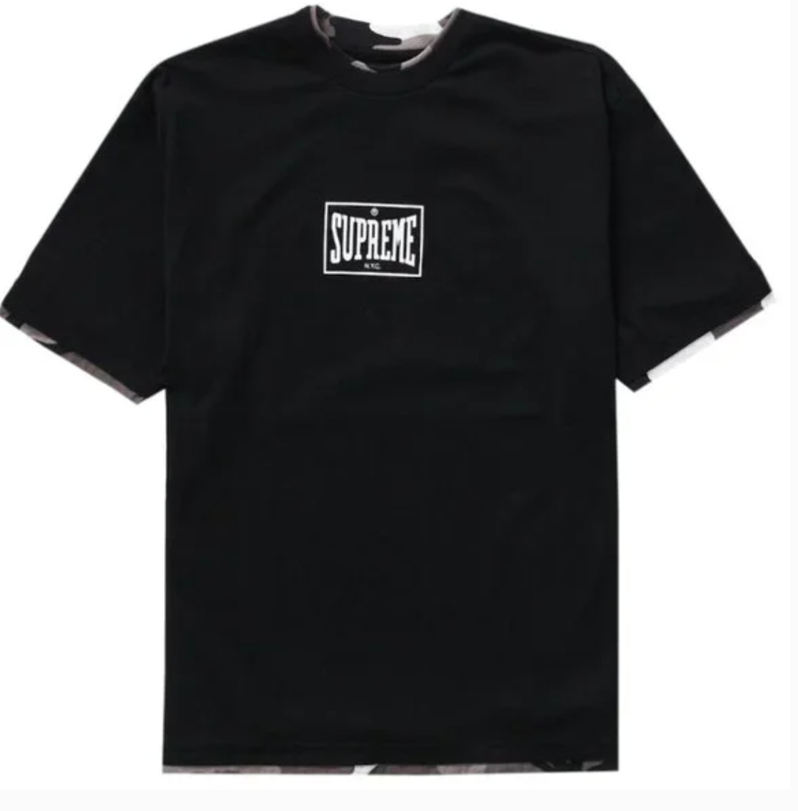 SUPREME LAYERED TEE BLACK CAMOUFLAGE SIZE SMALL SS22KN24