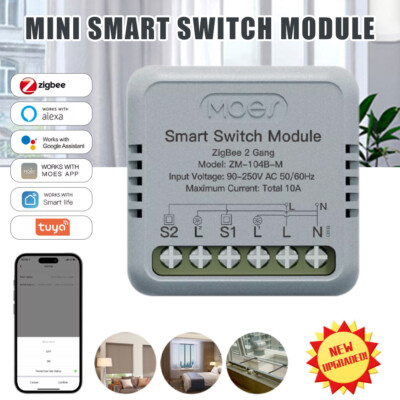 MOES ZigBee Mini Smart Light Switch Modul 3-Wege für Alexa Google Remote Timer