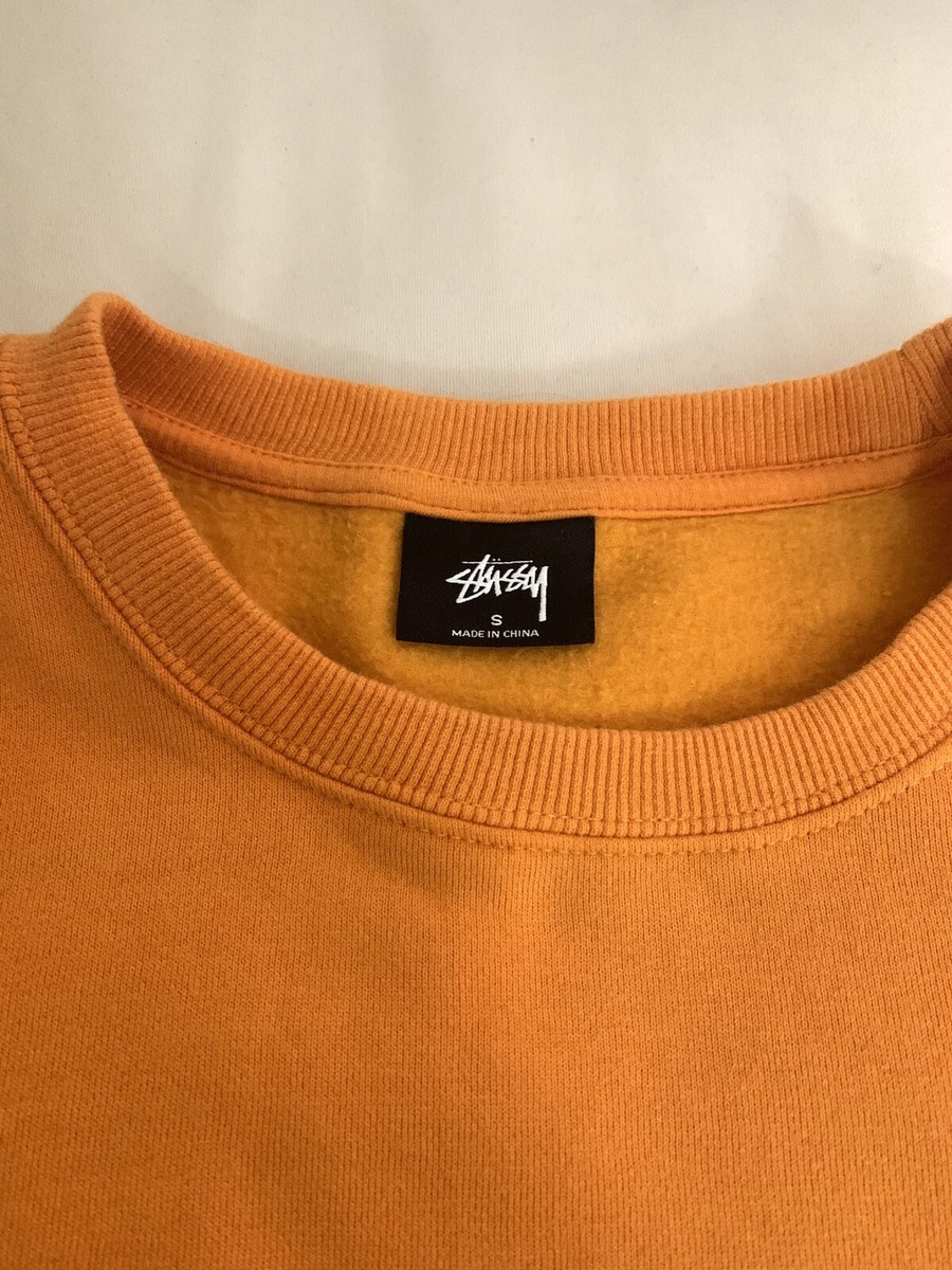 スウェット・トレーナー Stussy Sweatshirts Orange Stussy Orange Embroidered Logo Crewneck Sweatshirt Size