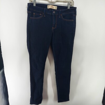 hollister jeans women size 27 super skinny jeans dark blue Mid Rise stretch 