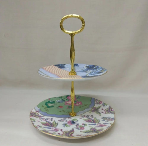 Wedgwood Butterfly Bloom Dish 2-tier Floral Bone China Cake Stand 21cm / 16cm - Picture 1 of 9