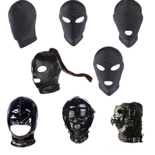 Spandex Full Head Restraint Open Mouth Hood Mask BDSM Headgear Slave Bondage