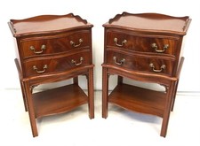 Pair Mahogany BRIGHTS of NETTLEBED Tray Top Bedside Cabinets / Lamp Stands 02