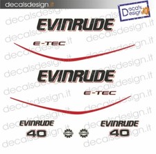 Adesivi motore marino fuoribordo Evinrude 40 cv E-TEC gommone barca