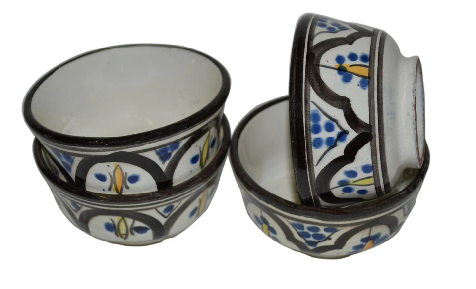 Juego de 4 tazones de salsa marroquí hechos a mano de pizca de mantequilla de especias para servir pequeña Foto 3 de 4