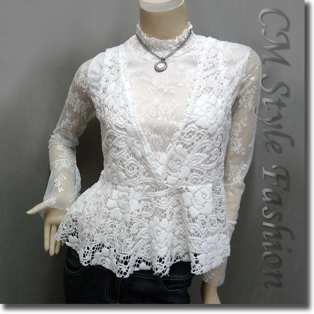 White top lace turtleneck