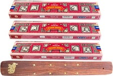 Incenso Satya Super Hit Masala MAGIC MONK 3 Scatole da 15 g + Porta Incensi