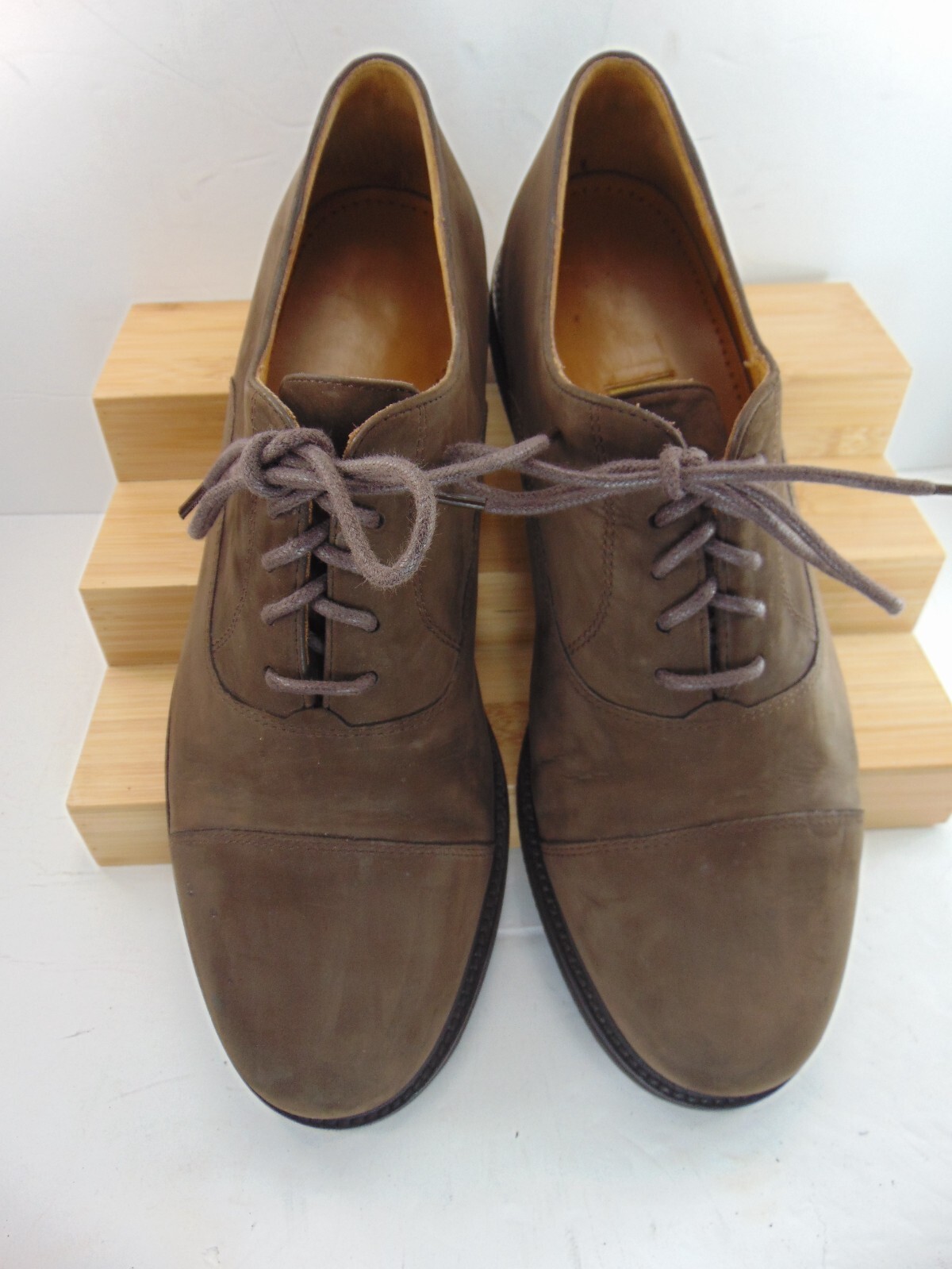 SAOLA ABITO COLE HAAN MARRONE NABUK PELLE PUNTA CAPPUCCIO STRINGATO OXFORD 10 M $298 00!!!