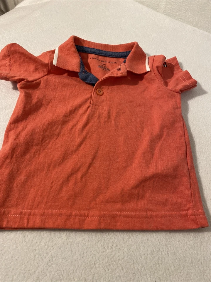 Tommy Hilfiger Niños 3-6 Meses Naranja Camisa, Rayas en Mono Pantalones Cortos Niños Foto 2 de 4