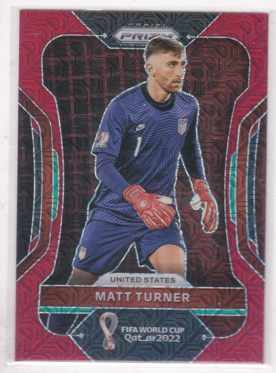 2022 Panini World Cup Prizm #204 Matt Turner Red Mojo Prizms 79/99 United States