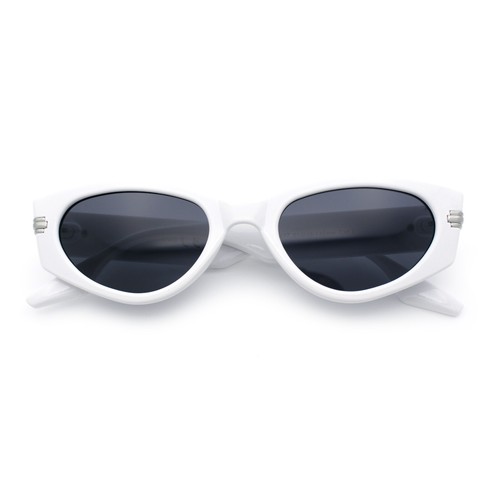 Womens Art Deco Mod Thick Temple Cat Eye Sunglasses - Picture 34 of 39
