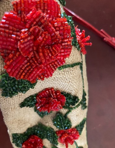Valentino Garavani Designer Hand Beaded Purse with Alligator Strap Red - Picture 3 of 11