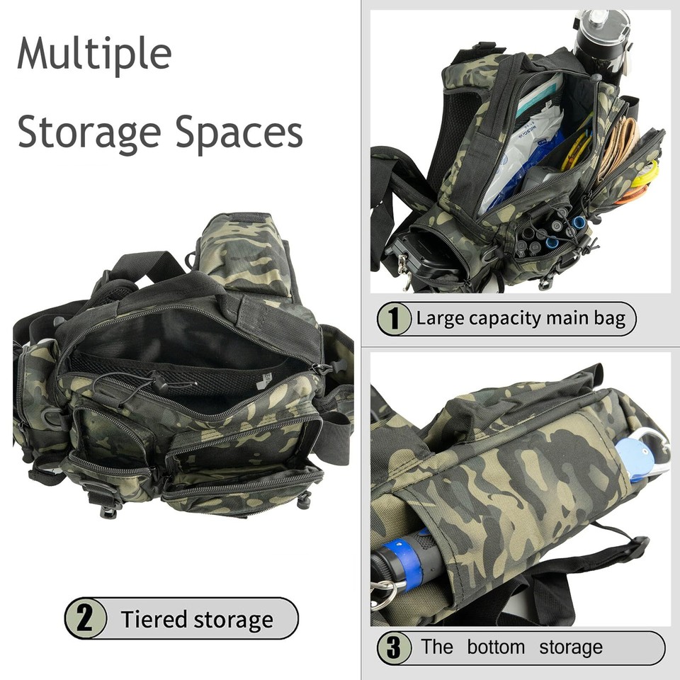Fishing Tackle Backpack Fishing Gear Storage Bag Fanny Pack for Men Fly