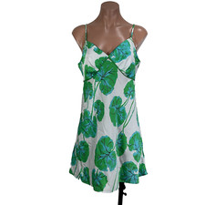 Diane Von Furstenberg x Target Leaf Short Satin Slip Dress Green Size Medium DVF