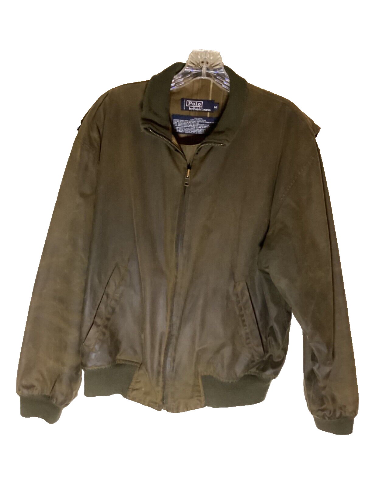 Polo Ralph Lauren Mens Oilcloth Brown Patina Bomber Vintage Jacket Size M eBay