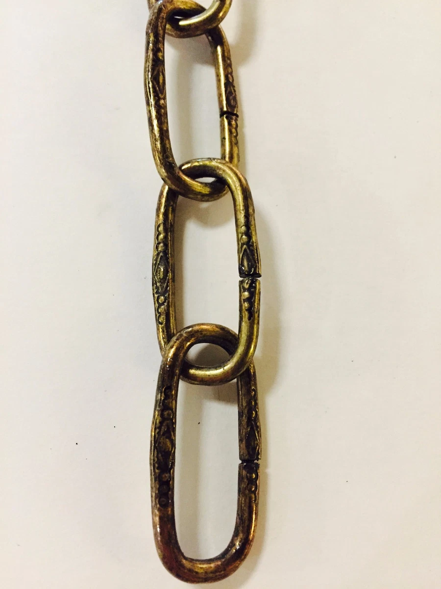 Embossed Antique Brass Chain Chandelier Chain Link Heavy Duty